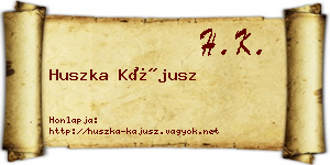 Huszka Kájusz névjegykártya
